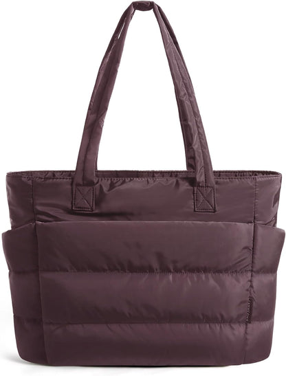 Tote Bag for Women, Lightweight Puffy Tote Bag with Compartments Shoulder Bag Handbag for Travel, Work, Gym | Lightweight