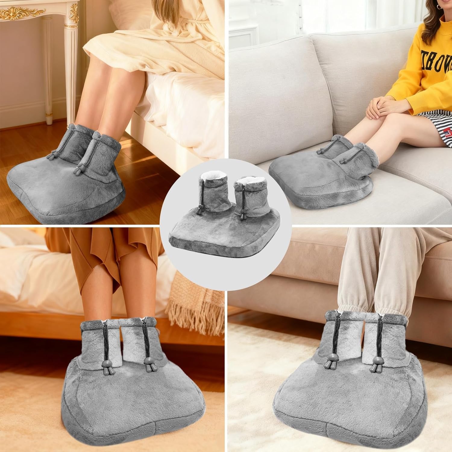 Heated Foot Warmer Pad | Plush Electric Foot Heater with 12 Heat Settings
