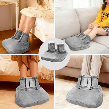 Heated Foot Warmer Pad | Plush Electric Foot Heater with 12 Heat Settings