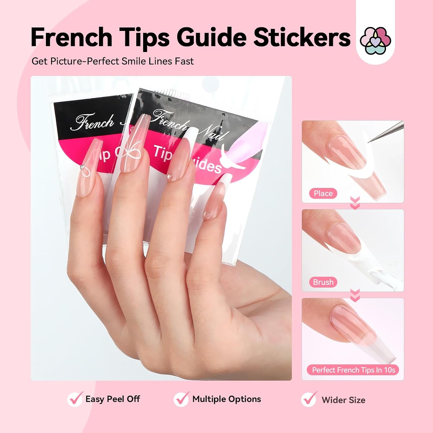 French Manicure Kit : French Tip Tools for Beginners French Tip Nail Stickers French Nail Brush White Gel Nail Polish Quick-Dry Nail Lamp French Tips Guides for Nail Art