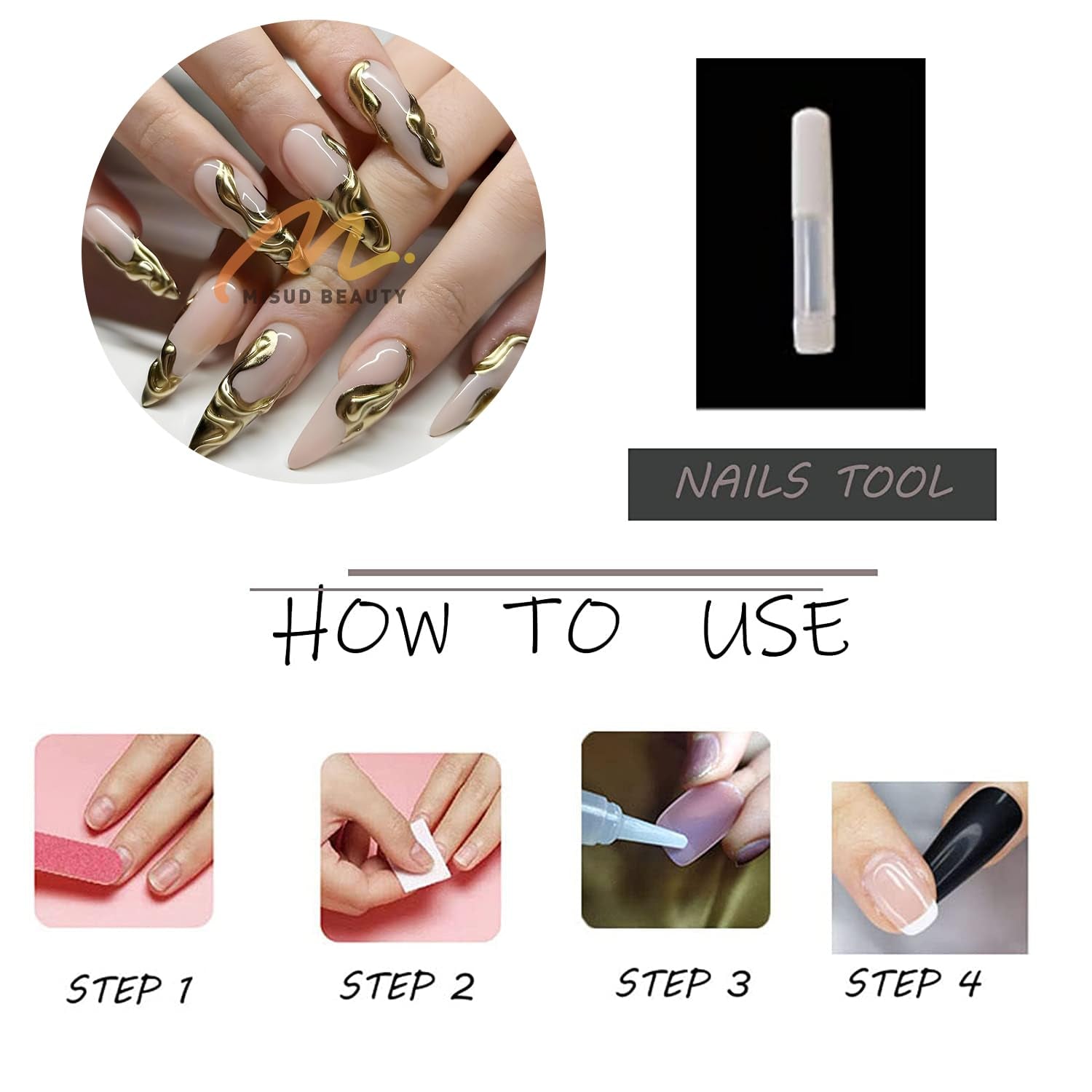 Luxury Press-On Nails | 23 Trendy Stiletto Styles • Reusable Full Nail Kit
