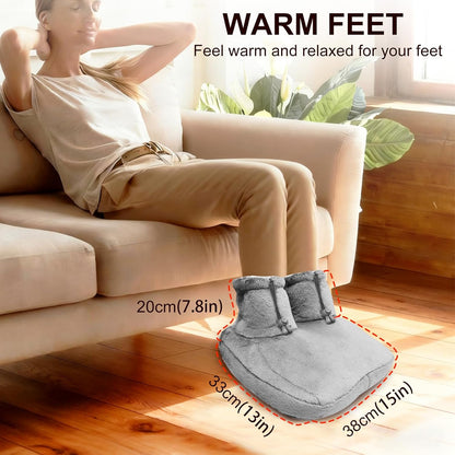 Heated Foot Warmer Pad | Plush Electric Foot Heater with 12 Heat Settings