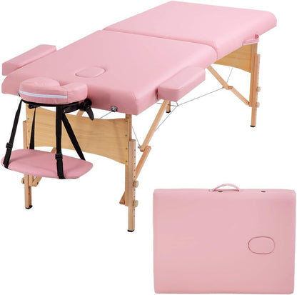 Portable Massage Table | Adjustable Spa Bed with Carry Bag for Massage, Facials, Lash & Tattoo