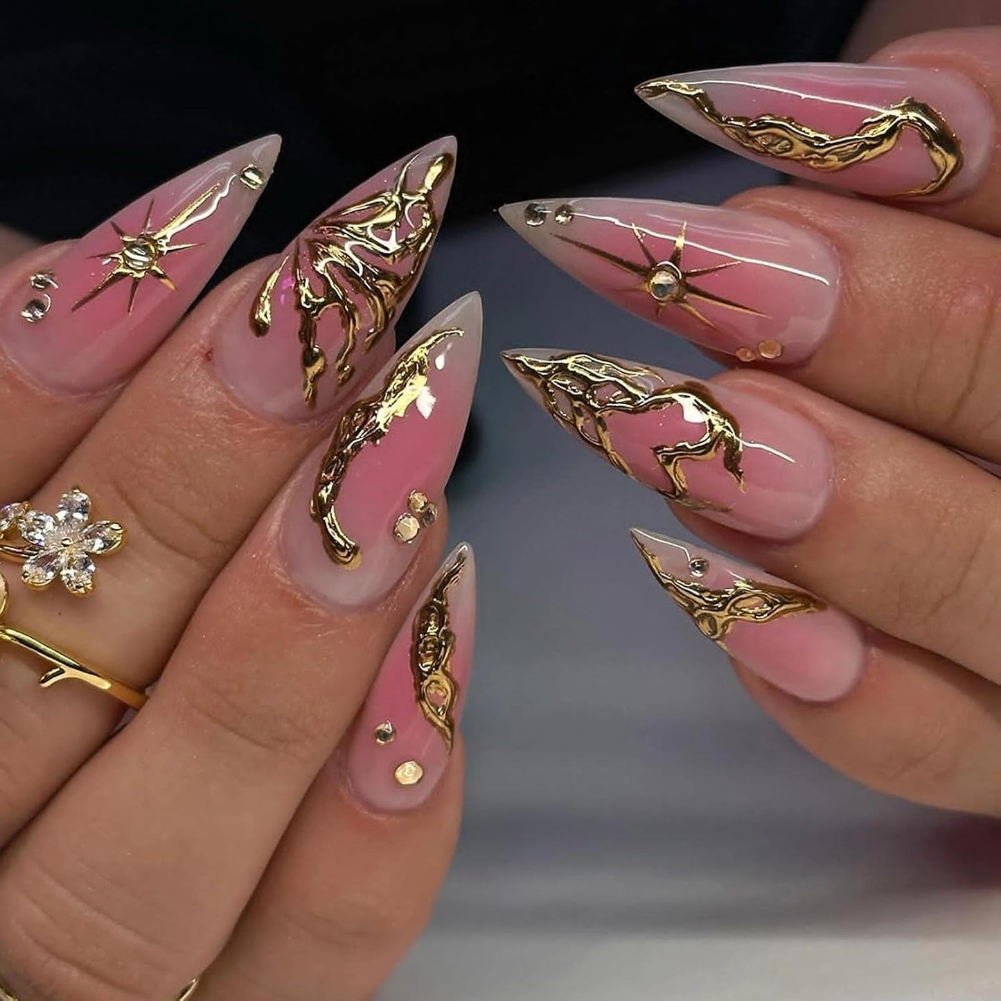 Luxury Press-On Nails | 23 Trendy Stiletto Styles • Reusable Full Nail Kit