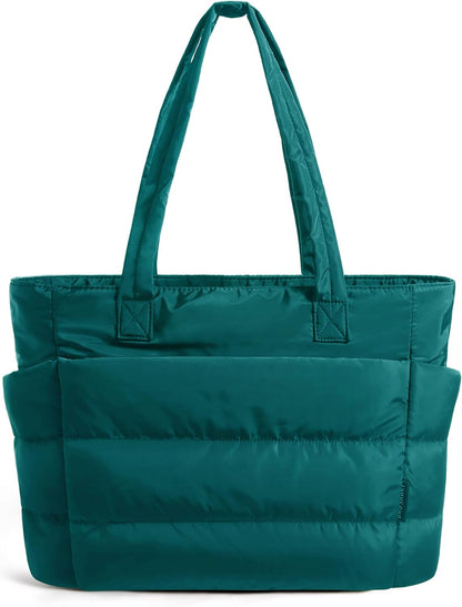 Tote Bag for Women, Lightweight Puffy Tote Bag with Compartments Shoulder Bag Handbag for Travel, Work, Gym | Lightweight
