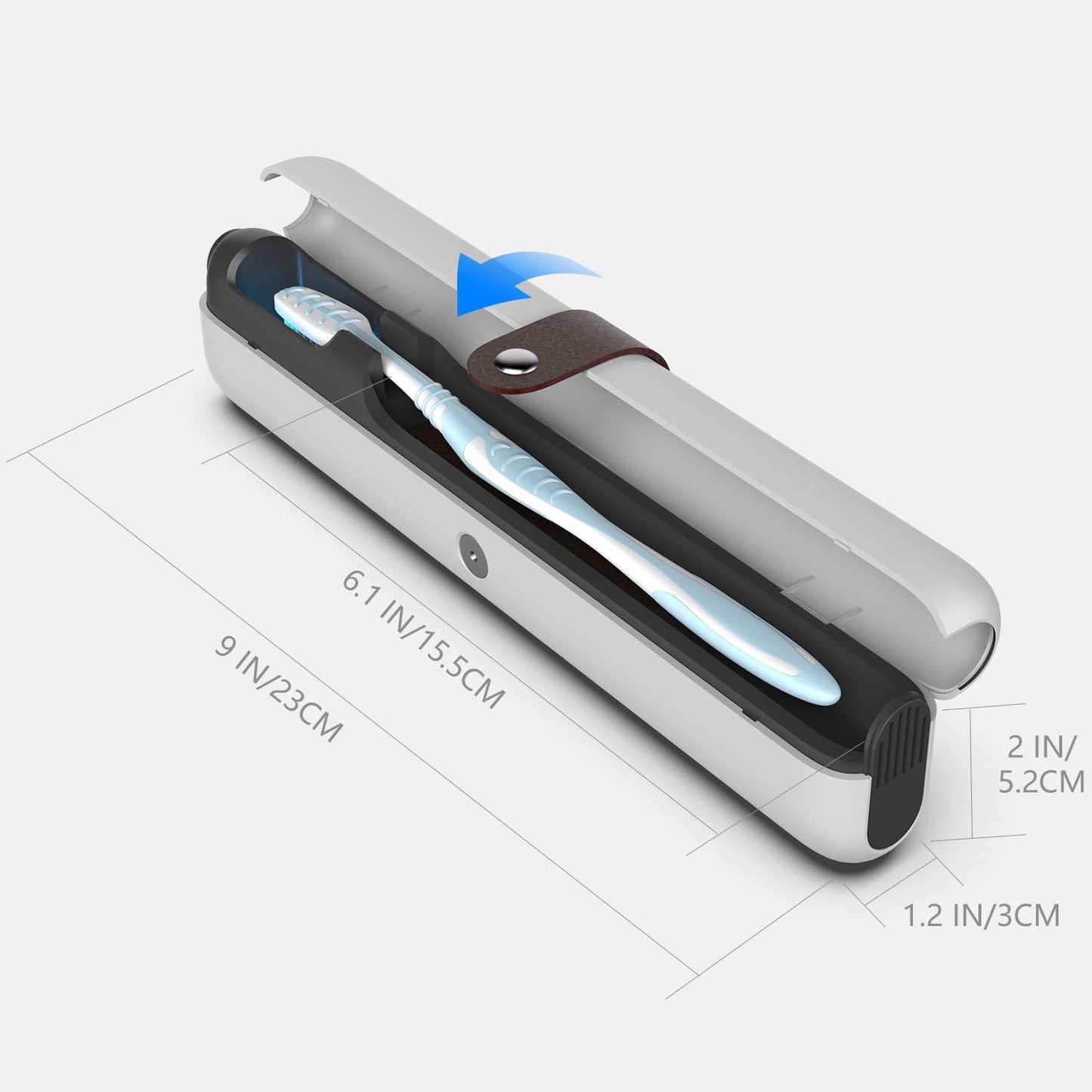 UV-C Toothbrush Cleaner Case, Portable UV Toothbrush Cover, Holder, and Travel Toothbrush Case