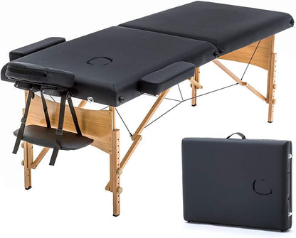 Portable Massage Table | Adjustable Spa Bed with Carry Bag for Massage, Facials, Lash & Tattoo