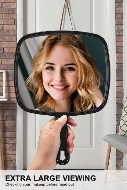 12.6"L X 9"W Hand Mirror, Handheld Mirror with Handle for Salon, 3Pcs