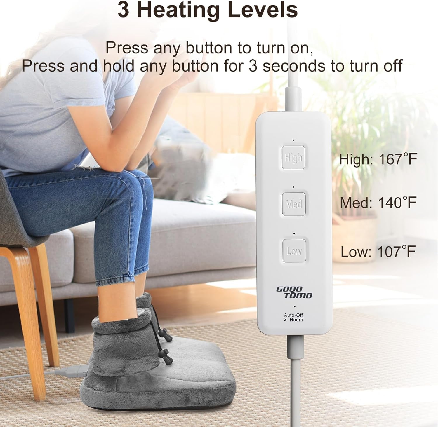 Heated Foot Warmer Pad | Plush Electric Foot Heater with 12 Heat Settings
