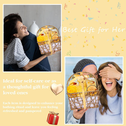 Mothers Day Birthday Spa Gifts for Women, 8Pcs Honey Almond Bath Gift Set for Women, Relaxation Self Care Spa Kit W/Bath Bomb, Bubble Bath, Mom Sister Female Christmas Thank You Gifts