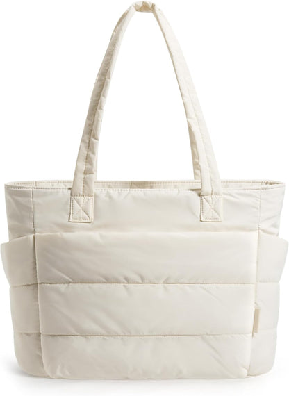 Tote Bag for Women, Lightweight Puffy Tote Bag with Compartments Shoulder Bag Handbag for Travel, Work, Gym | Lightweight