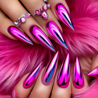Luxury Press-On Nails | 23 Trendy Stiletto Styles • Reusable Full Nail Kit