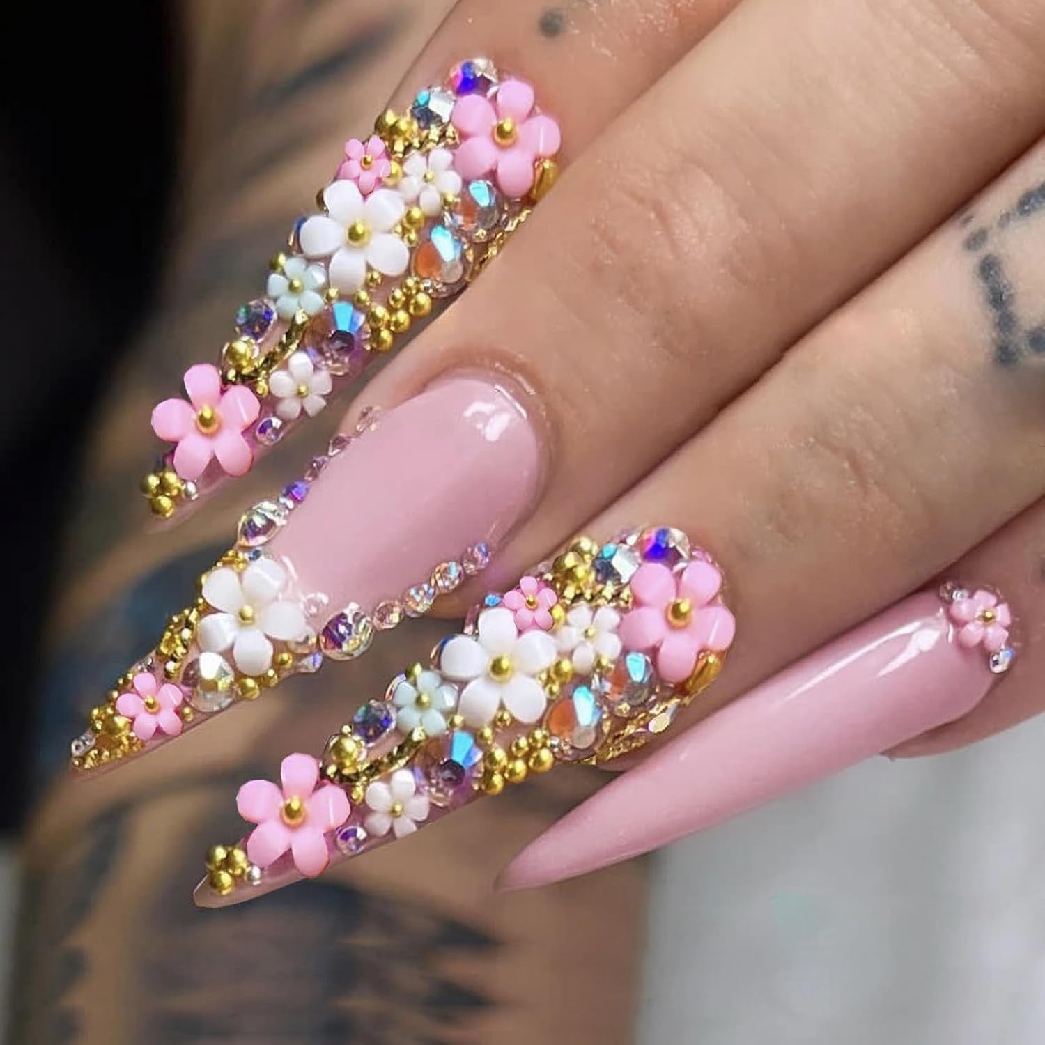 Luxury Press-On Nails | 23 Trendy Stiletto Styles • Reusable Full Nail Kit