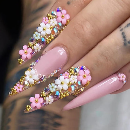 Luxury Press-On Nails | 23 Trendy Stiletto Styles • Reusable Full Nail Kit