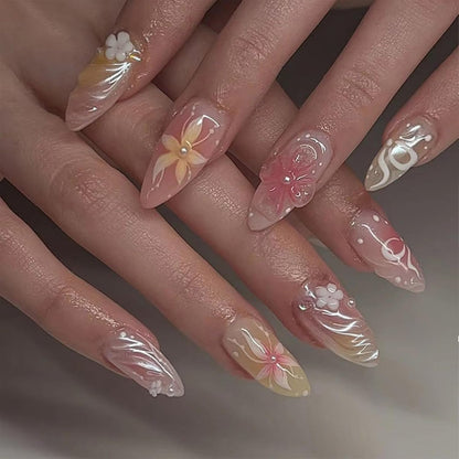 Black Press on Nails Medium Almond Fake Nails Matte False Nails Press Ons with Designs French Tip Acrylic Full Cover Glue on Nails Halloween Stick on Nail for Women Manicure 24 Pcs