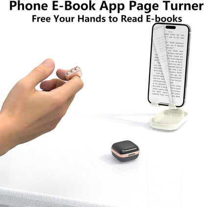 Bluetooth Ring Remote for TikTok & Phone Camera | Wireless Page Turner & Selfie Remote with Charging Case | Compatible with iPhone, Android & iPad