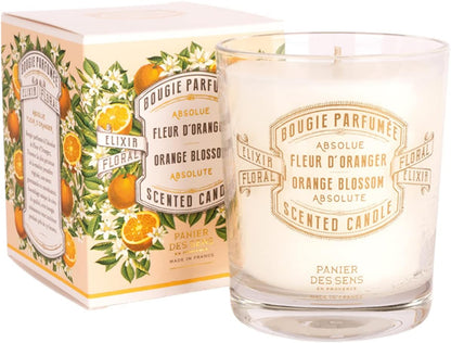 Orange Blossom Long-Lasting Scented Candle, 6.3 Oz | Hand-Poured in Provence | up to 55 Hours Burn Time | 100% Natural Cotton Wick | Long-Lasting French Home Fragrance