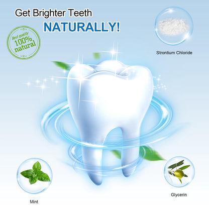 Teeth Whitening Powder Fot Teeth Whitening Toothpaste, Fluoride Free & Non-Sensitive, Enamel Safe Tooth Stain Remover, Fresh Mint, 5.5 Oz, 5 Packs